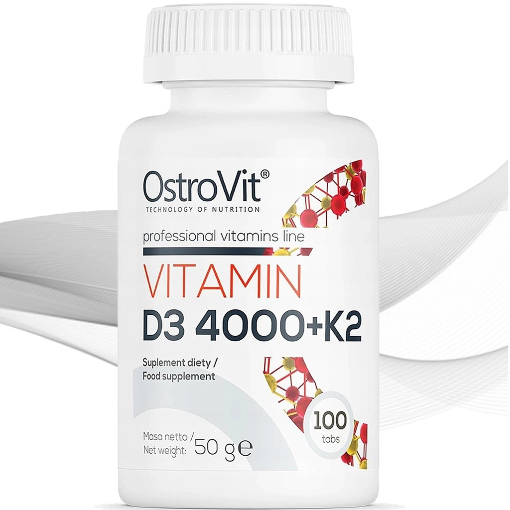 Vitamin D3 4000 + K2 (100 viên) OstroVit , Hỗ Trợ Hệ Miễn Dịch, Giúp Xương Răng Chắc Khỏe, Nhập Khẩu