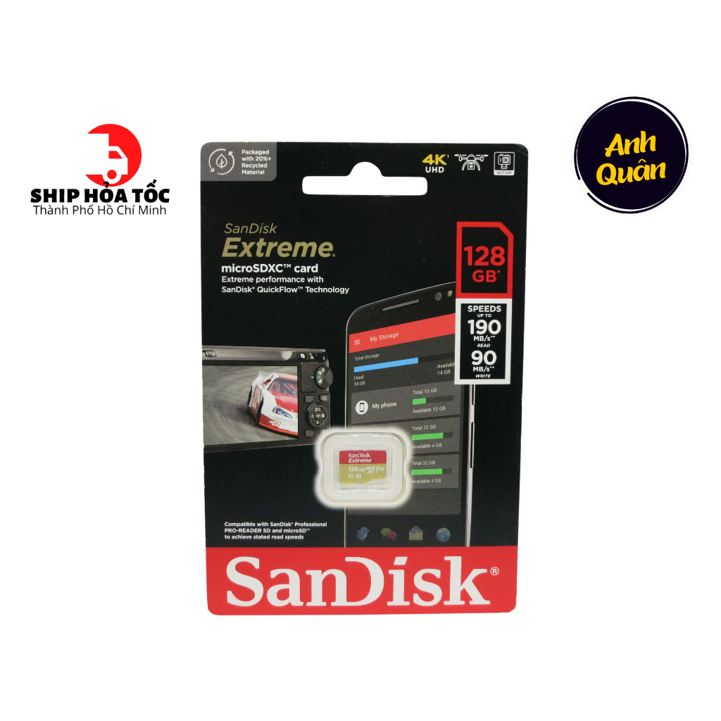 Thẻ Nhớ MicroSDXC SanDisk Extreme 64GB 128GB V30 U3 4K A2