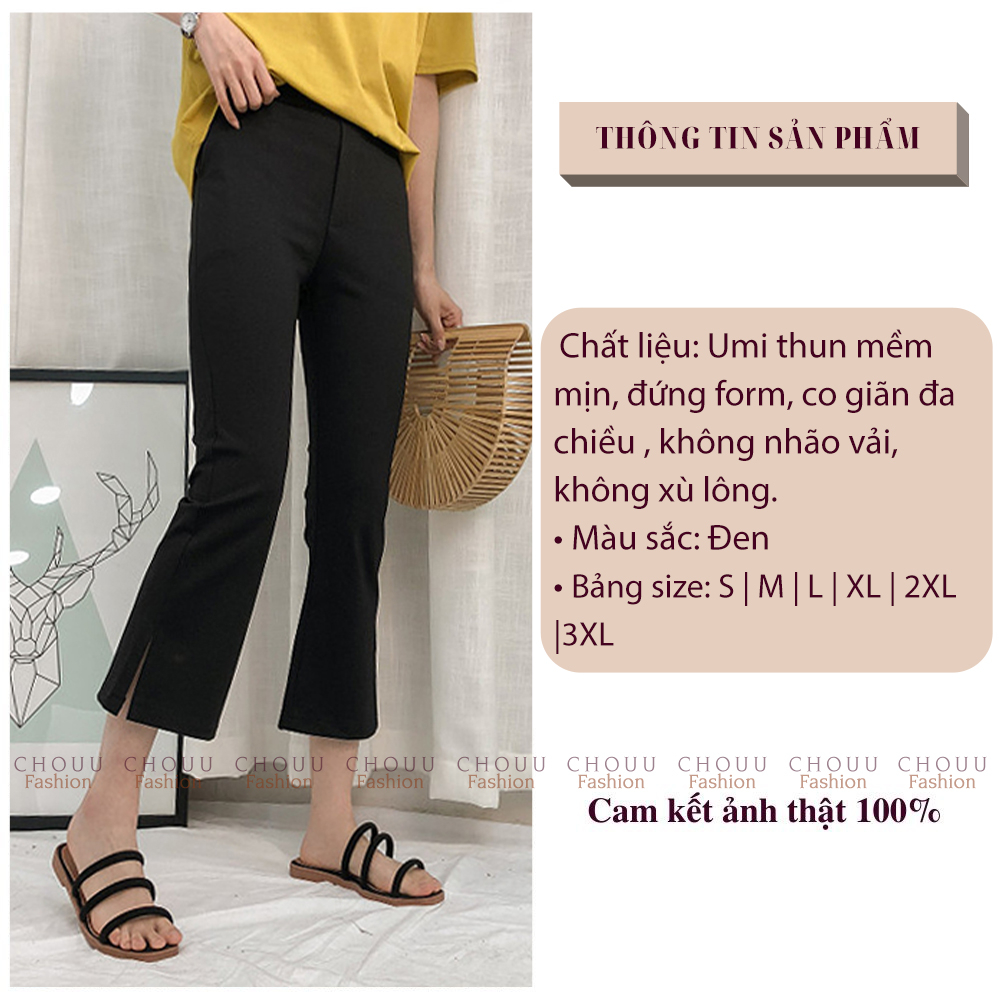 Quần Ống Loe, Quần Loe Nữ Xẻ Tà Lưng Cao Chất Vải Cao Cấp Thiết Kế Xẻ Ngang Độc Đáo - Bigsize - Chouu Clothings