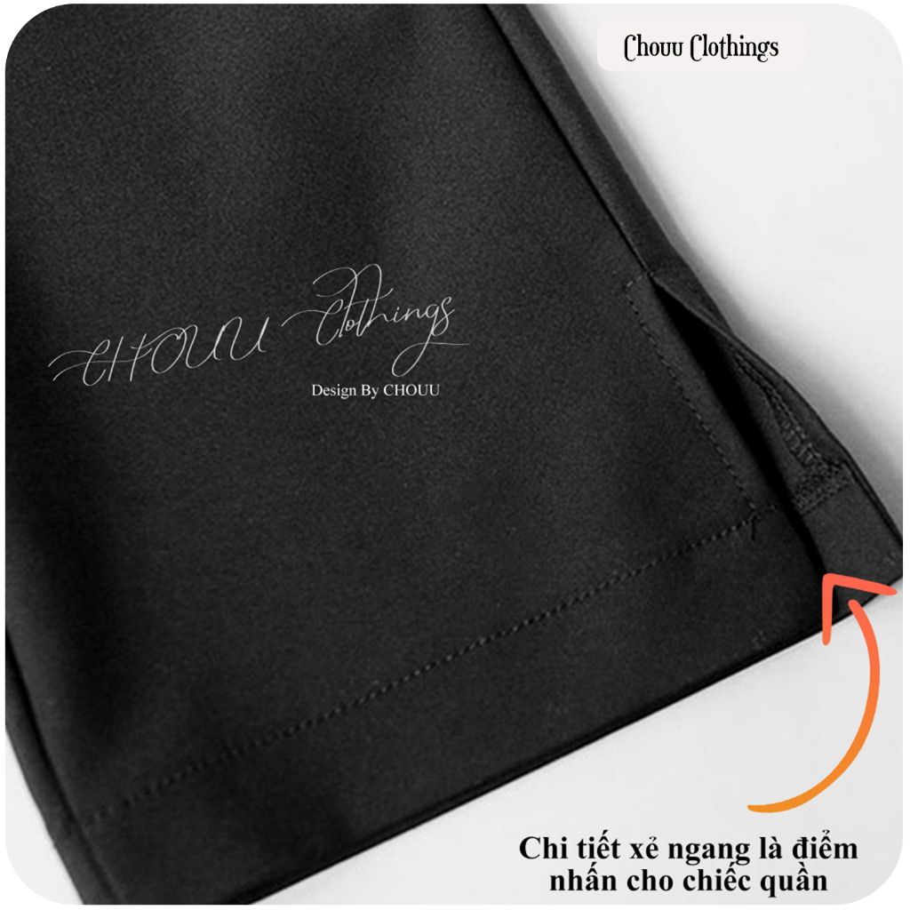 Quần Ống Loe, Quần Loe Nữ Xẻ Tà Lưng Cao Chất Vải Cao Cấp Thiết Kế Xẻ Ngang Độc Đáo - Bigsize - Chouu Clothings
