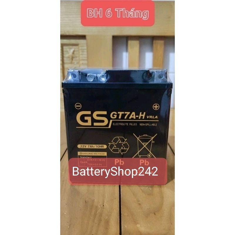 Bình ắc quy GS GT7A-H  dùng cho các dòng xe SH Ý nhập khẩu, Vespa, NVX