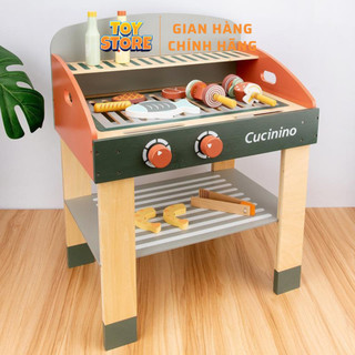 Bộ đồ chơi bếp nướng nấu ăn cho bé bằng gỗ toystore FUDAER bếp nướng BBQ gỗ