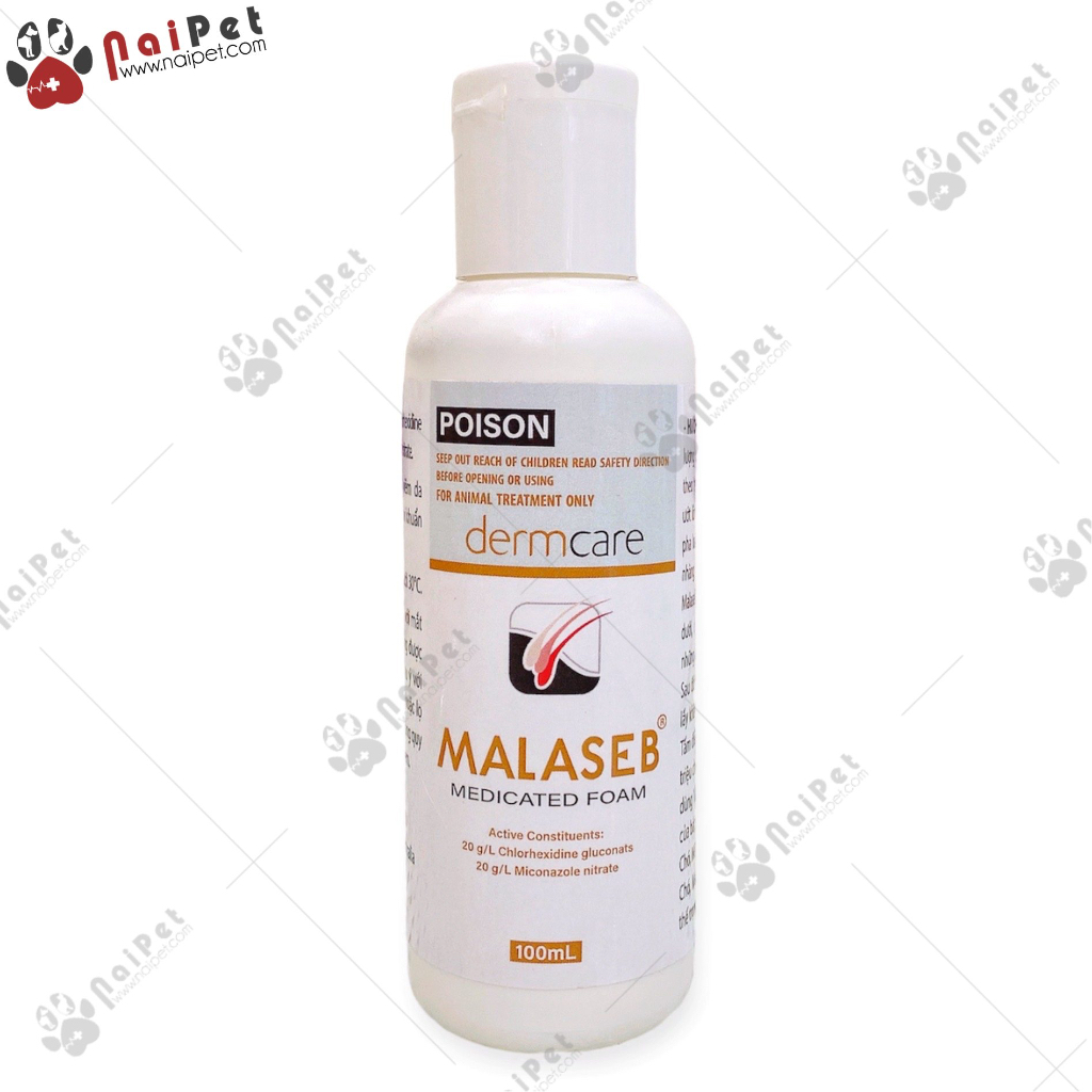 Sữa Tắm Ngăn Ngừa Nấm Viêm Da Dị Ứng Cho Chó Mèo DermCare Malaseb 100ml