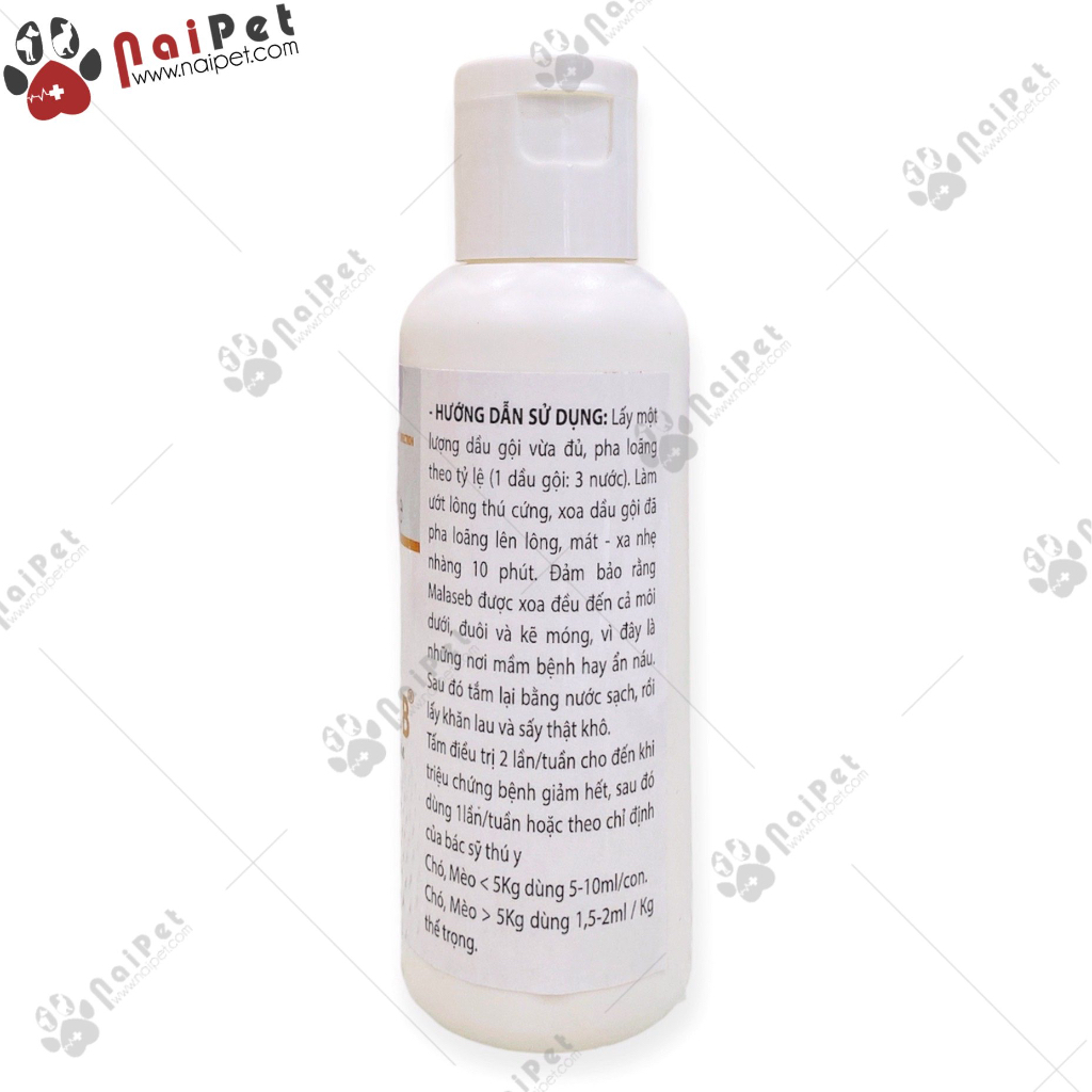 Sữa Tắm Ngăn Ngừa Nấm Viêm Da Dị Ứng Cho Chó Mèo DermCare Malaseb 100ml