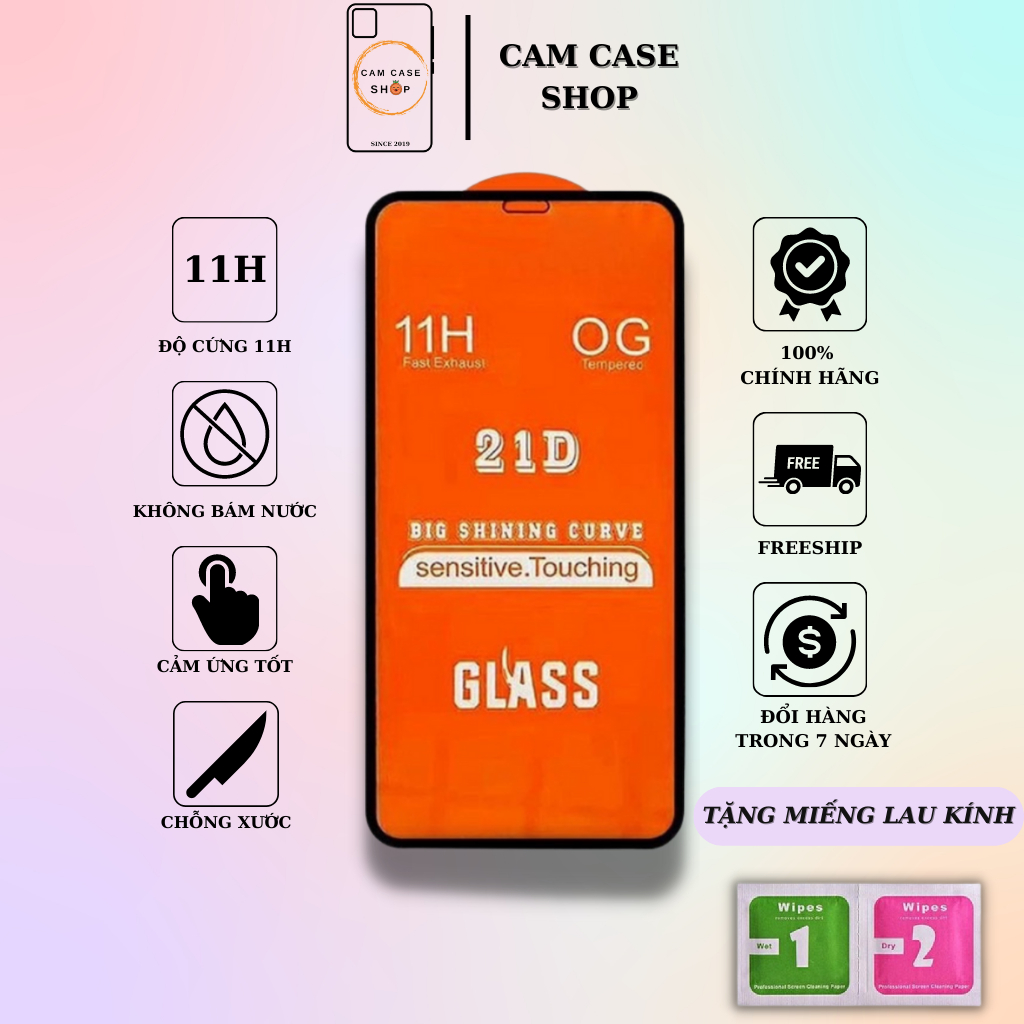Kính Cường Lực Iphone Có Tất Các Dòng Máy - Hãng Phượng Hoàng Lửa 21D Cao Cấp - Siêu Bền - Siêu Chất Lượng