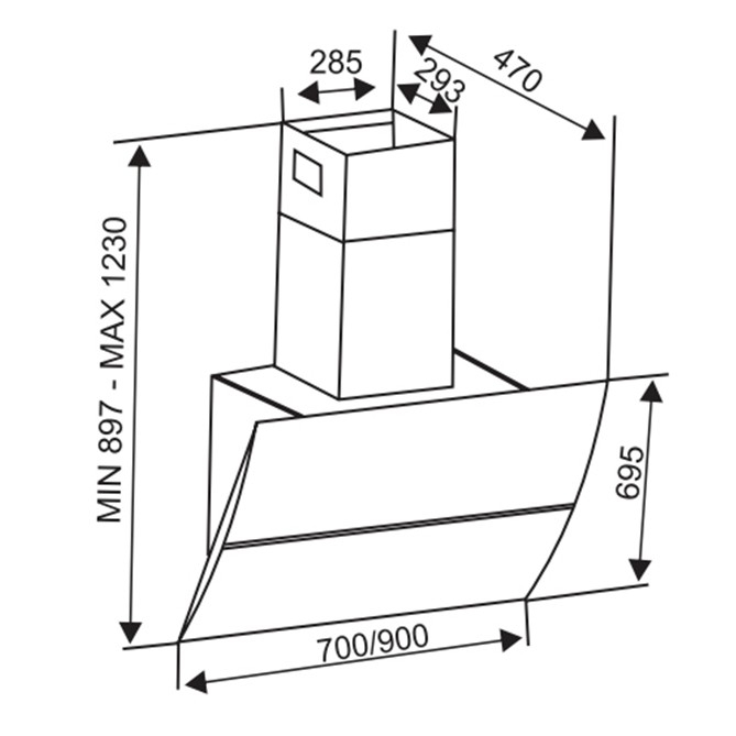 Máy hút mùi Sevilla SV-70K4 , Cảm ứng vẫy tay - Hàng Chính Hãng BH 5 năm