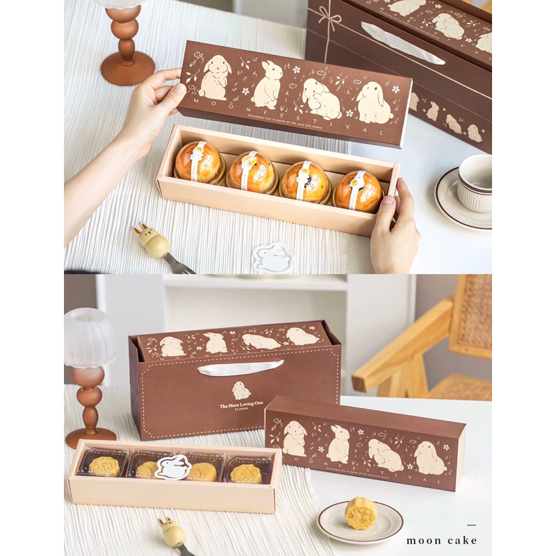 Set 5 Hộp Bánh Trung Thu 4 bánh đựng bánh 50-80gr