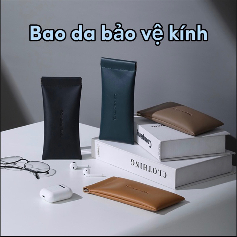 Túi Da Bảo Vệ Kính Mắt Có Lớp Lót Lông Bảo Vệ An Toàn