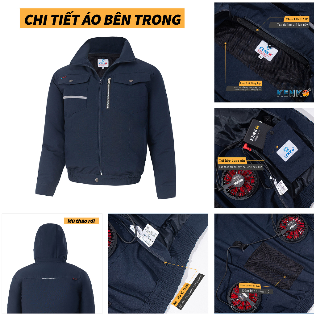 Áo quạt điều hòa KENKO Promax 14v quạt spider mới nhất 2023