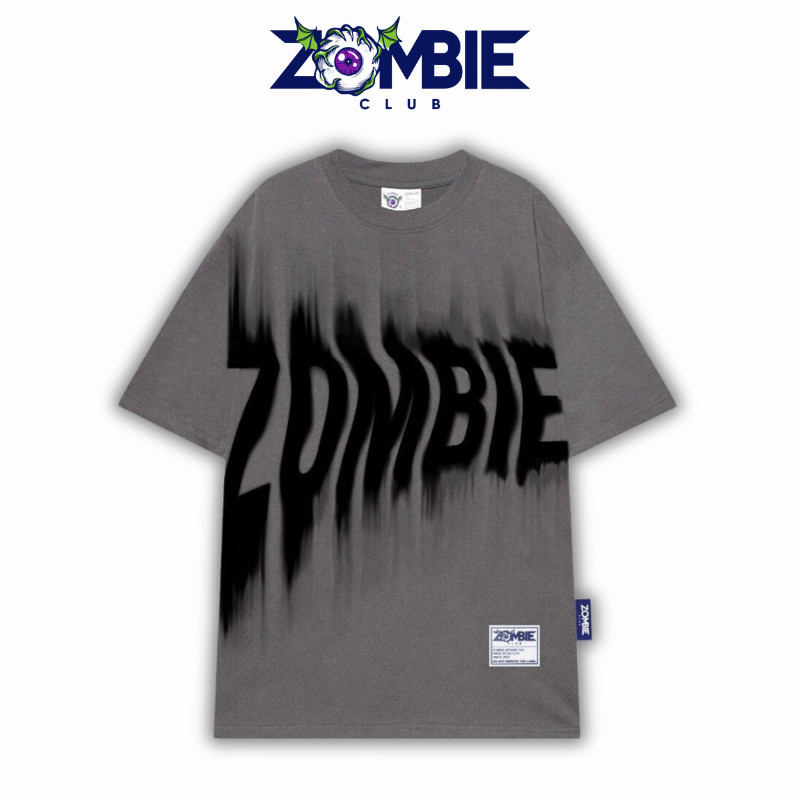 Áo thun Zombie Club Blur form rộng unisex nam nữ vải thun cotton 250gsm dày mịn mặc mát ZB002