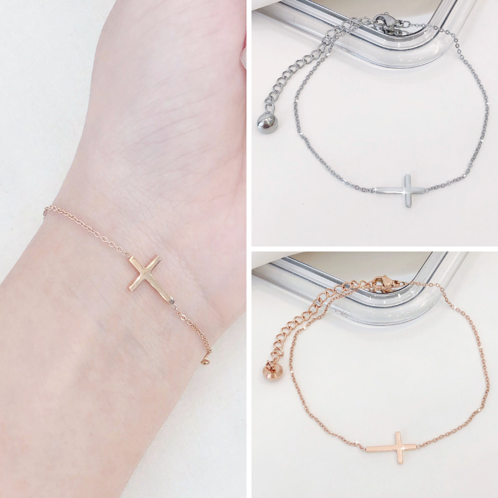 Lắc tay, vòng tay kết hợp với thiết kế thánh giá mắt chất liệu titan không gỉ kiểu dáng Hàn Quốc [LTTC83100/LTTC93100]