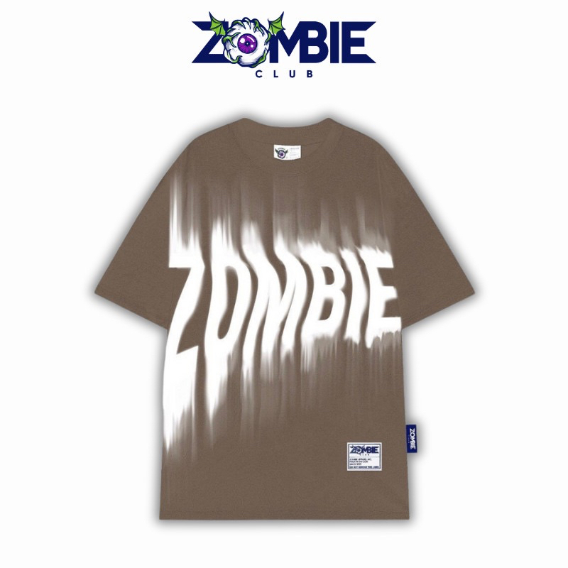 Áo thun Zombie Club Blur form rộng unisex nam nữ vải thun cotton 250gsm dày mịn mặc mát ZB002