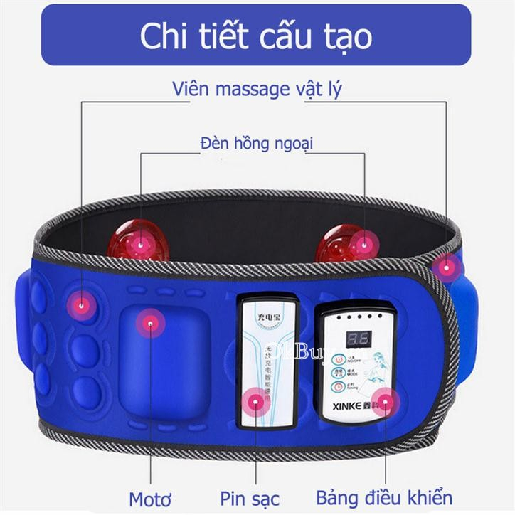 Đai Massage Rung Nóng X5 Giảm Mỡ Bụng, Toàn Thân Cao Cấp Hàng Chính Hãng TVQ Store