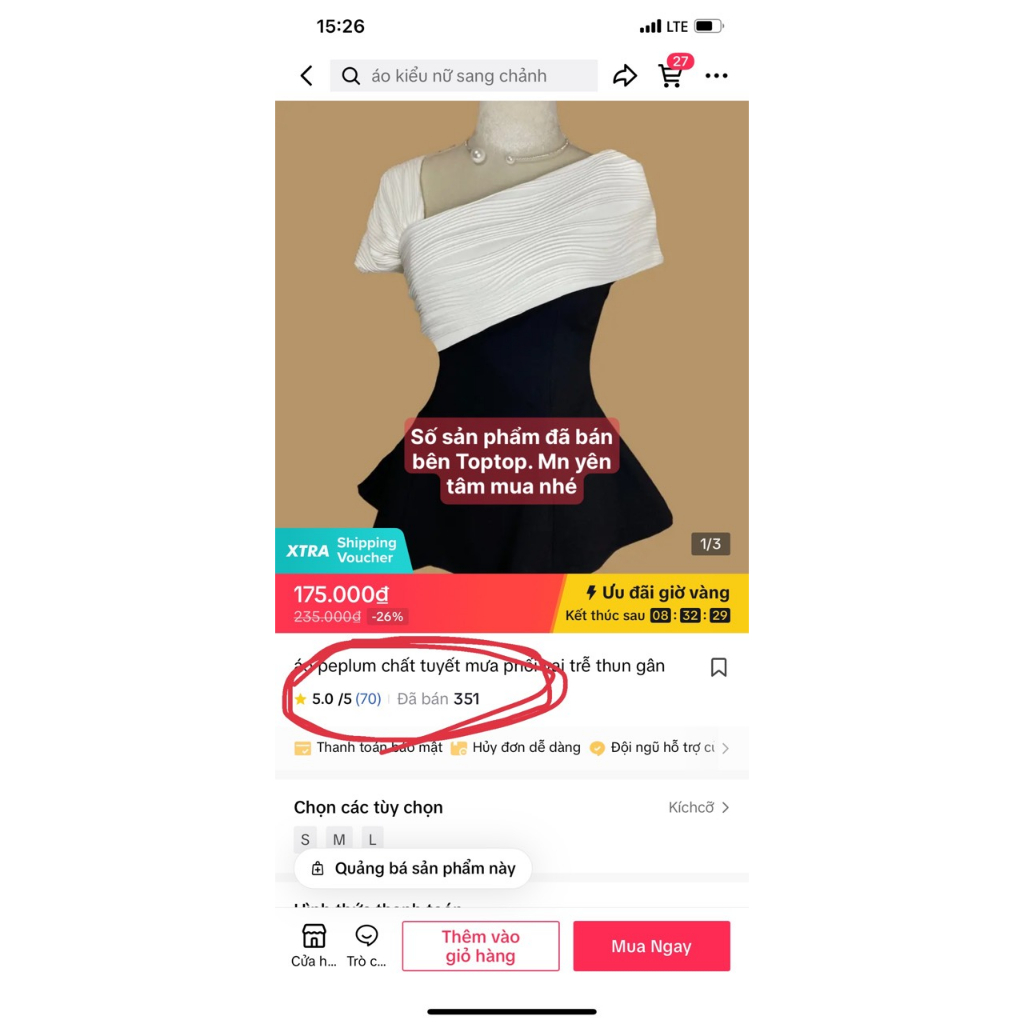 Áo Sơ Mi Peplum Chất Tuyết Mưa Phối Vai Trễ Thun Gân