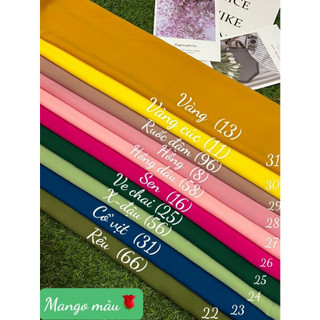 lụa mango trơn loại 1 đủ màu sắc
