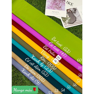 lụa mango trơn loại 1 đủ màu sắc