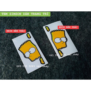 Tem simson size nhỏ dán trang trí xe