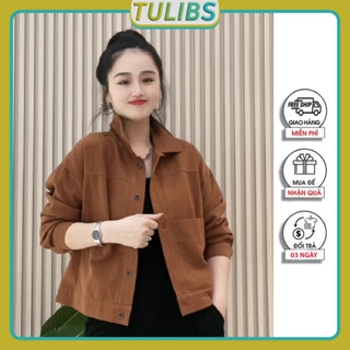 Áo khoác kaki nữ croptop lửng ngắn hàn quốc cao cấp tay dài phong cách trẻ trung Tulibs