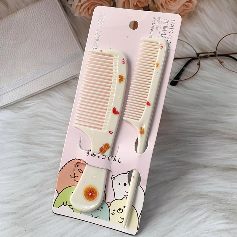 Bộ 2 Lược Chải Tóc , tạo kiểu tóc Chống Tĩnh Điện Hoạ Tiết Hoạt Hình Đáng Yêu