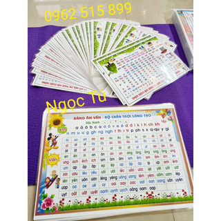Bảng học tiện lợi cho các bé - bảng vần + bảng cộng, bảng chân chia, bảng chữ cái ..... khổ a4 - 2 mặt