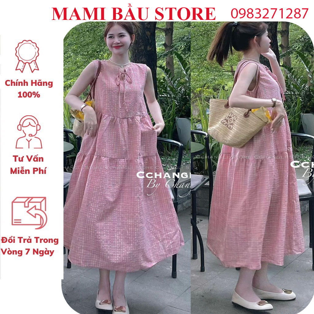 VÁY BẦU MÙA HÈ ĐẸP-ĐẦM BẦU ĐI BIỂN DẠO PHỐ THIẾT KẾ 3 TẦNG MAXI DÁNG DÀI CỰC XINH FRESIZE GIÁ