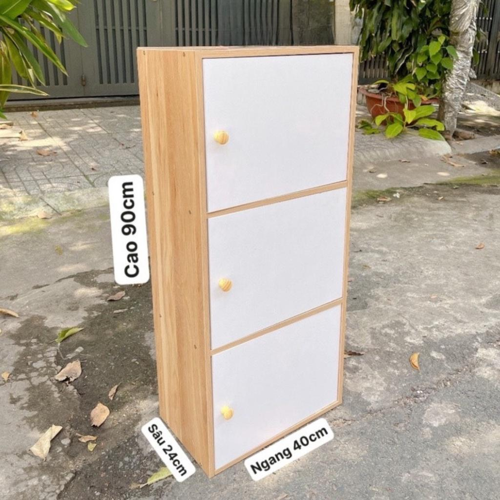 Tủ Đựng Đồ Gỗ MDF - Kệ Gỗ Có Ngăn Cửa Đóng Mở Thiết Kế Hiện Đại Tiện Ích