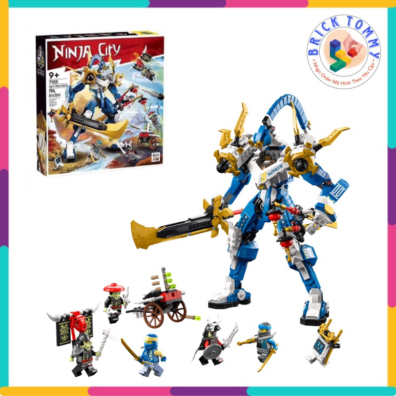 Mô Hình Lắp Ráp Ninjago NINJA CITY 7105 67002 71785 Jay ‘s Titan Mech | 794 Mảnh Ghép