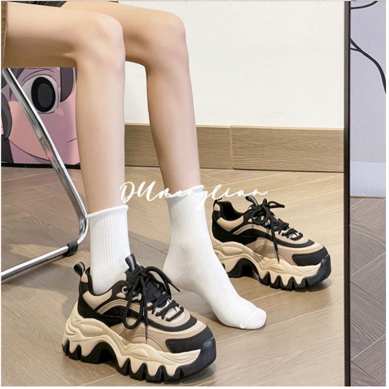 Giày thể thao nữ kết hợp 2 màu siêu đẹp đế cao tôn dáng B8