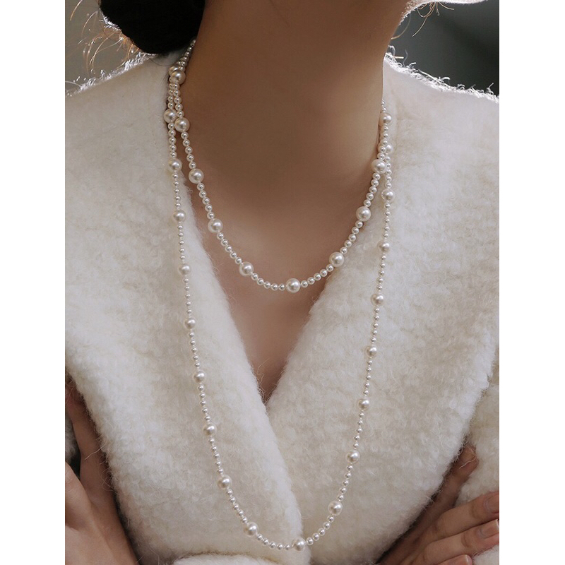 (M-VCNT027)Vòng cổ ngọc trai nhân tạo thiết kế tinh tế phong cách thời trang thanh lịch quyến rũ cho nữ