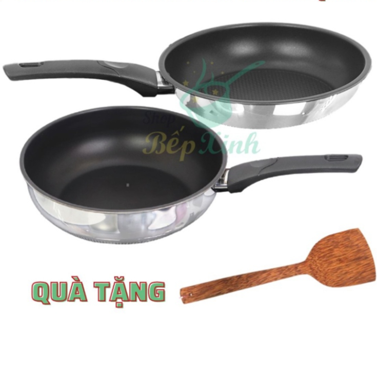 Bộ 2 chảo chống dính bếp từ cao cấp Fivestar ( chảo cạn lòng -  sâu lòng ) size 22cm - 28cm , hàng c