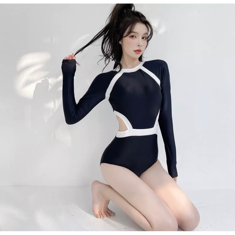 Áo bơi liền thân cách điệu eo