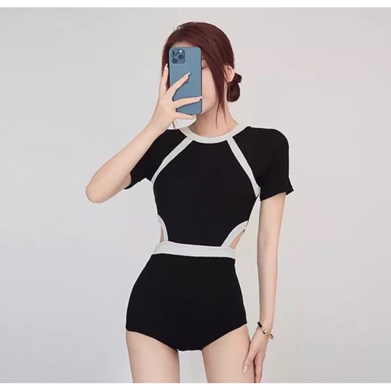 Áo bơi liền thân cách điệu eo