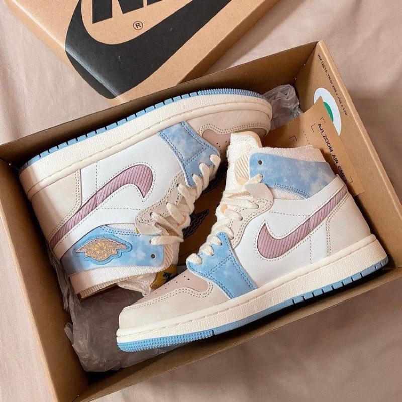 Giày Jordan 1 Zoom Pink Oxford + full box