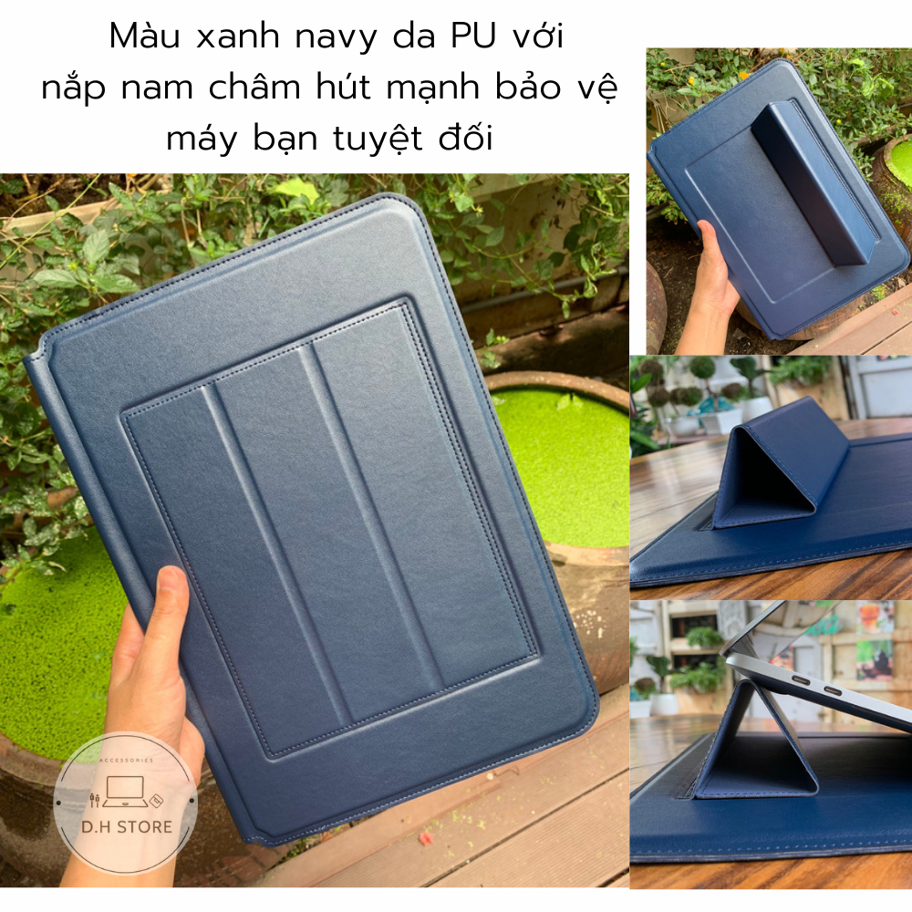 Túi đựng Macbook, Bao da Macbook, túi đựng Laptop Air/Pro 13.3/ 14 /15.4 inch kết hợp làm Giá Đỡ và Lót Chuột