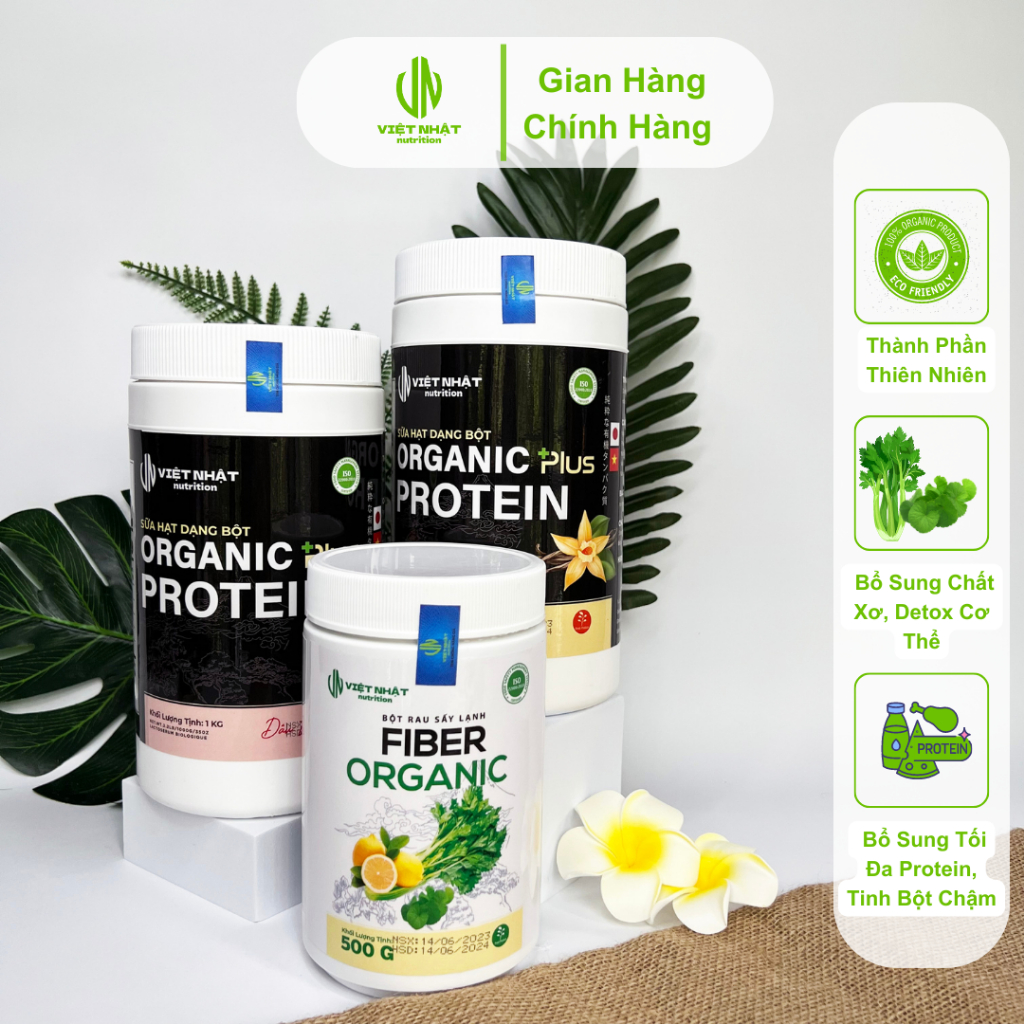 2 Sữa Hạt Organic Protein Plus Tặng 1 Fiber Organic - Việt Nhật Nutrition