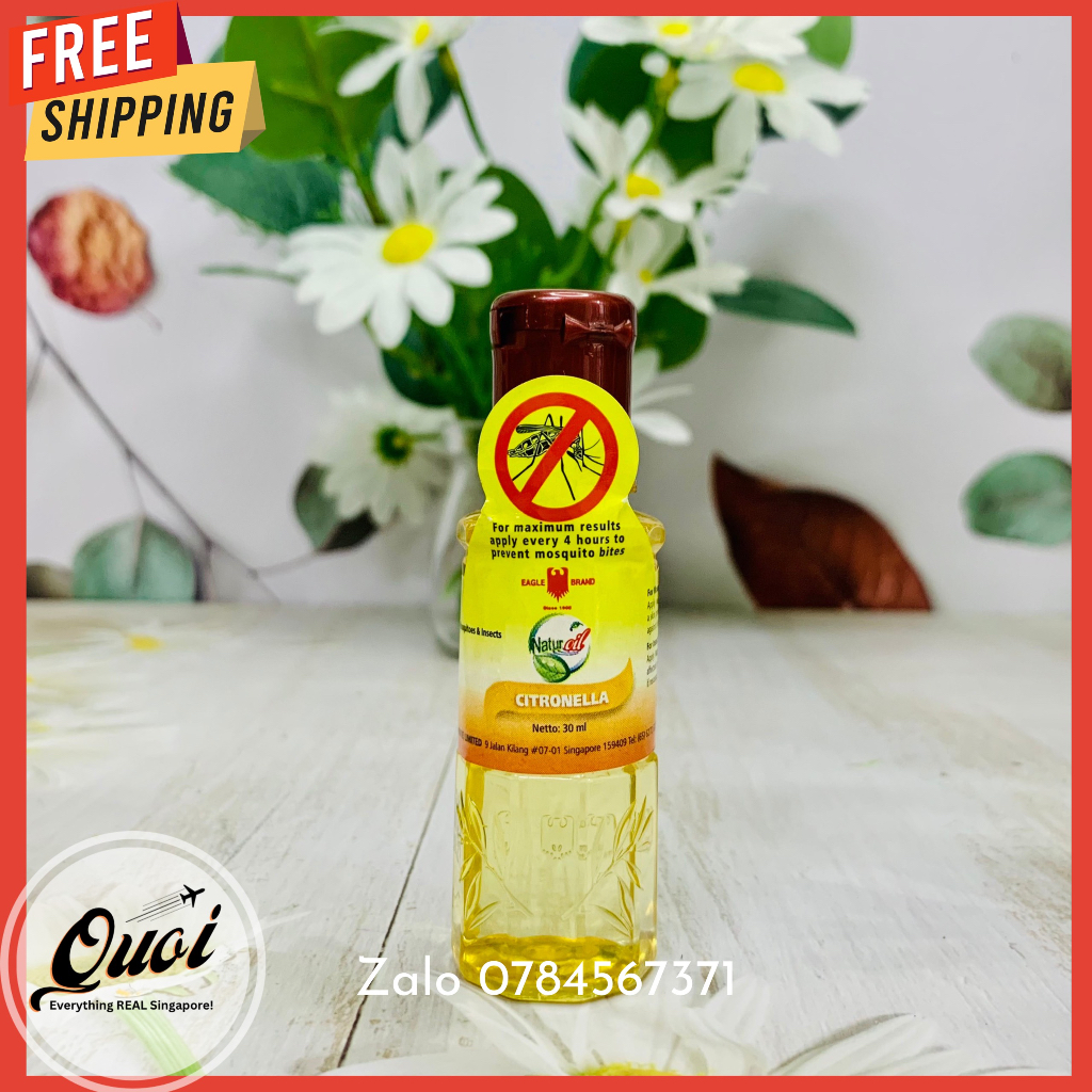 Tinh dầu sả nguyên chất chống muỗi và côn trùng hiệu con Ó - Natur Oil - 30ml - Citronella