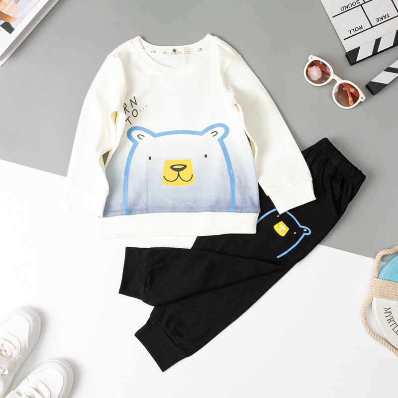Bộ dài tay bé trai thu đông 2-8y . Chất cotton mềm mịn, thấm hút mồ hôi, co giãn tốt