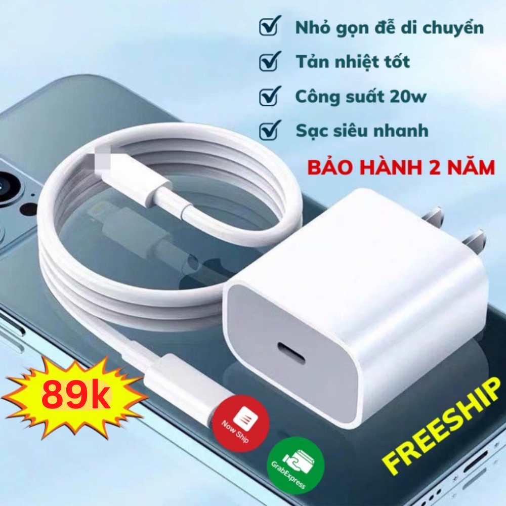 Sạc Nhanh (Củ Pd 20W+Cáp Type - C ) Cho Điện Thoại, Bảo Hành 24 Tháng, Chính Hãng Onl1C