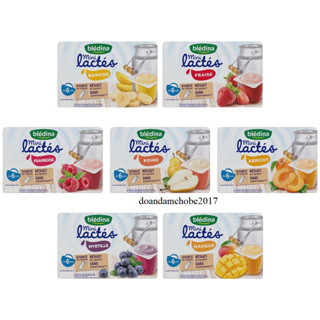 SỮA CHUA BLEDINA VỊ DÂU, TÁO LÊ, TỰ NHIÊN, CHUỐI vỉ 6 hộp * 60gr