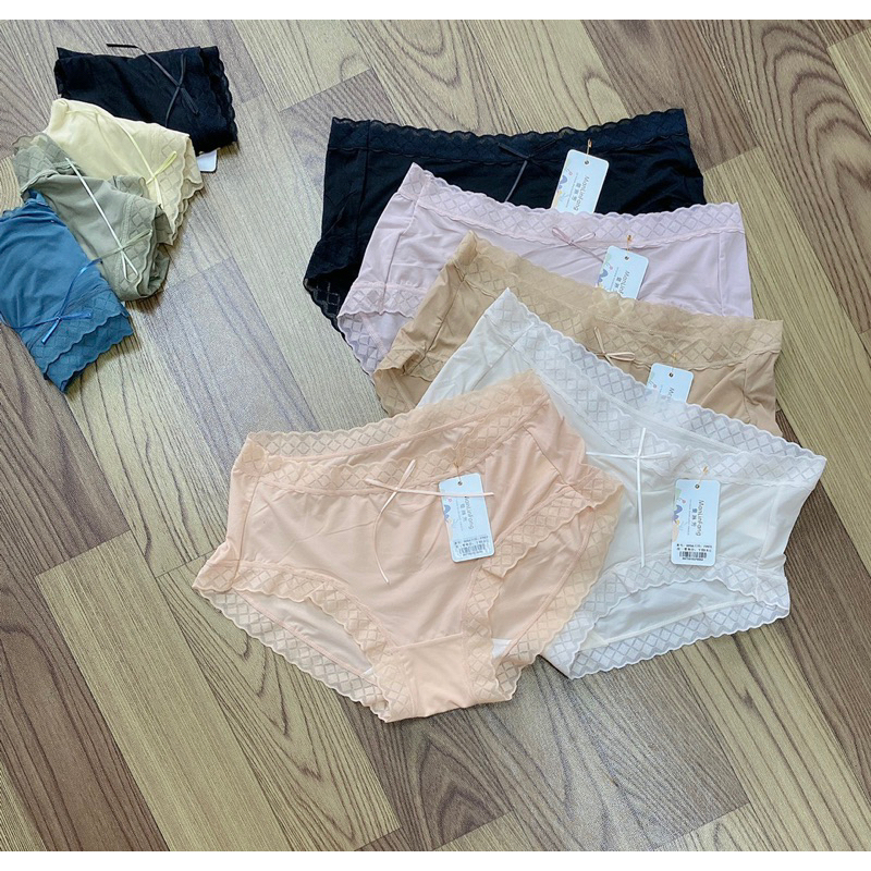Quần lót nữ cotton tơ cao cấp HA154 phối ren mềm mượt không bai dão