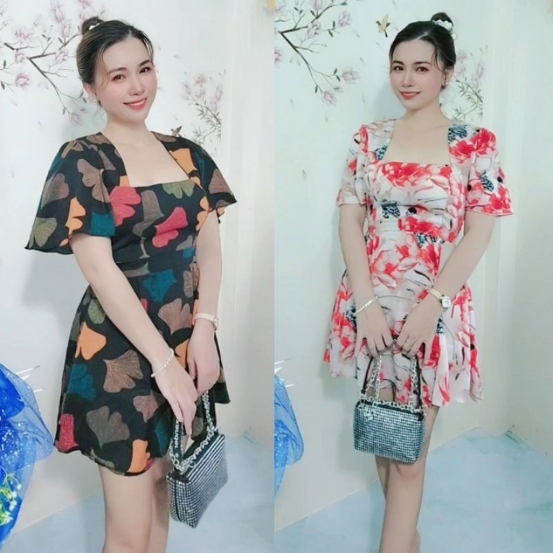 Set đùi giả váy thiết kế có mút ngực - Lụa mango mịn mát phom 42-62kg
