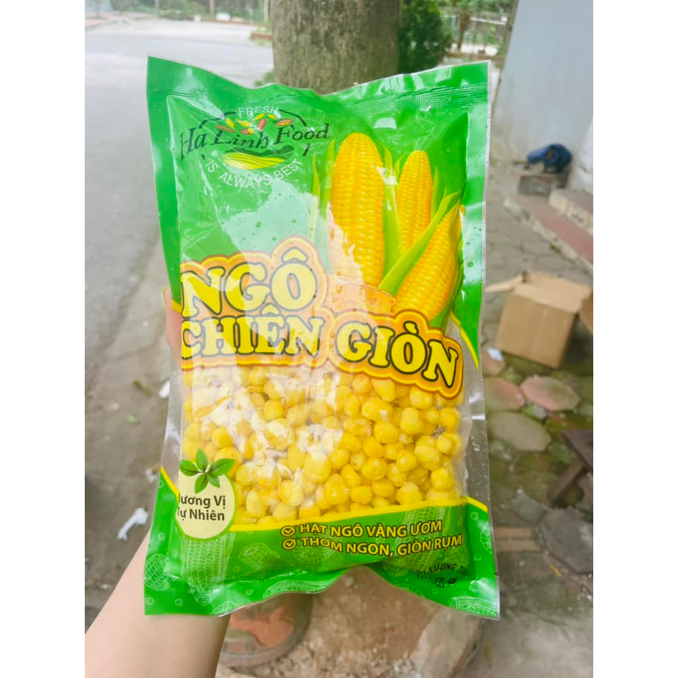 Ngô chiên giòn gói 500gr/ Ngô chiên tẩm bột sẵn Hà Linh Food thơm ngon tiện lợi