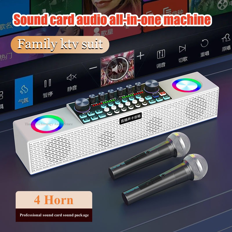 Soundcard SY6 Audio Kèm 2 micro karaoke ko dây