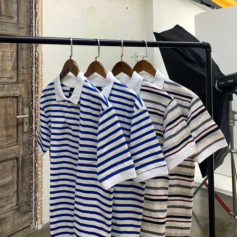 ÁO POLO SỌC NHIỀU MÀU COTTON MỀM MỊN CHÍNH HÃNG MARCHLAND