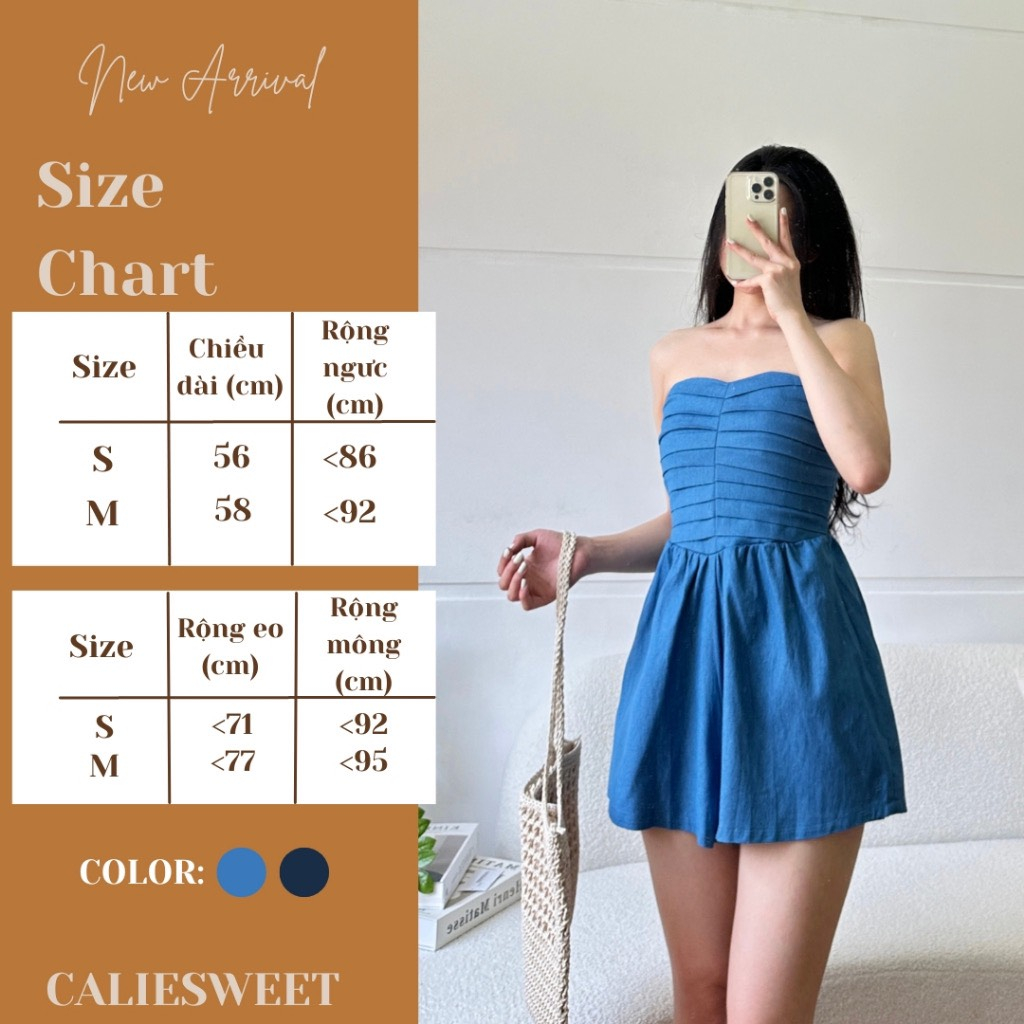 Pass thanh lý jumpsuit jean cúp ngực