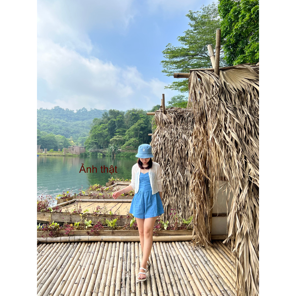 Pass thanh lý jumpsuit jean cúp ngực