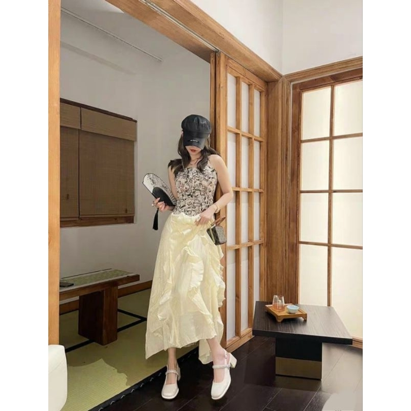 Giày Búp Bê Marry Jane Hở Gót Đế Cao 5p Quai Ngang Đính Đá Siêu Xinh 2023