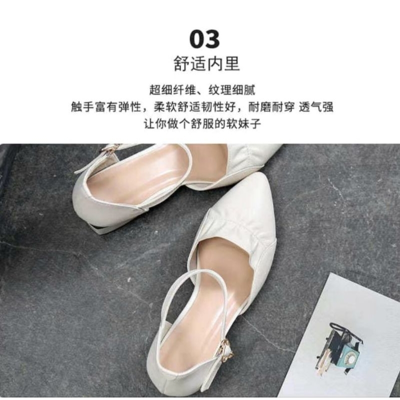 Giày Sandal Nữ Bít Mũi Đế Cao 5p Nhún Bèo Tiểu Thư 2023