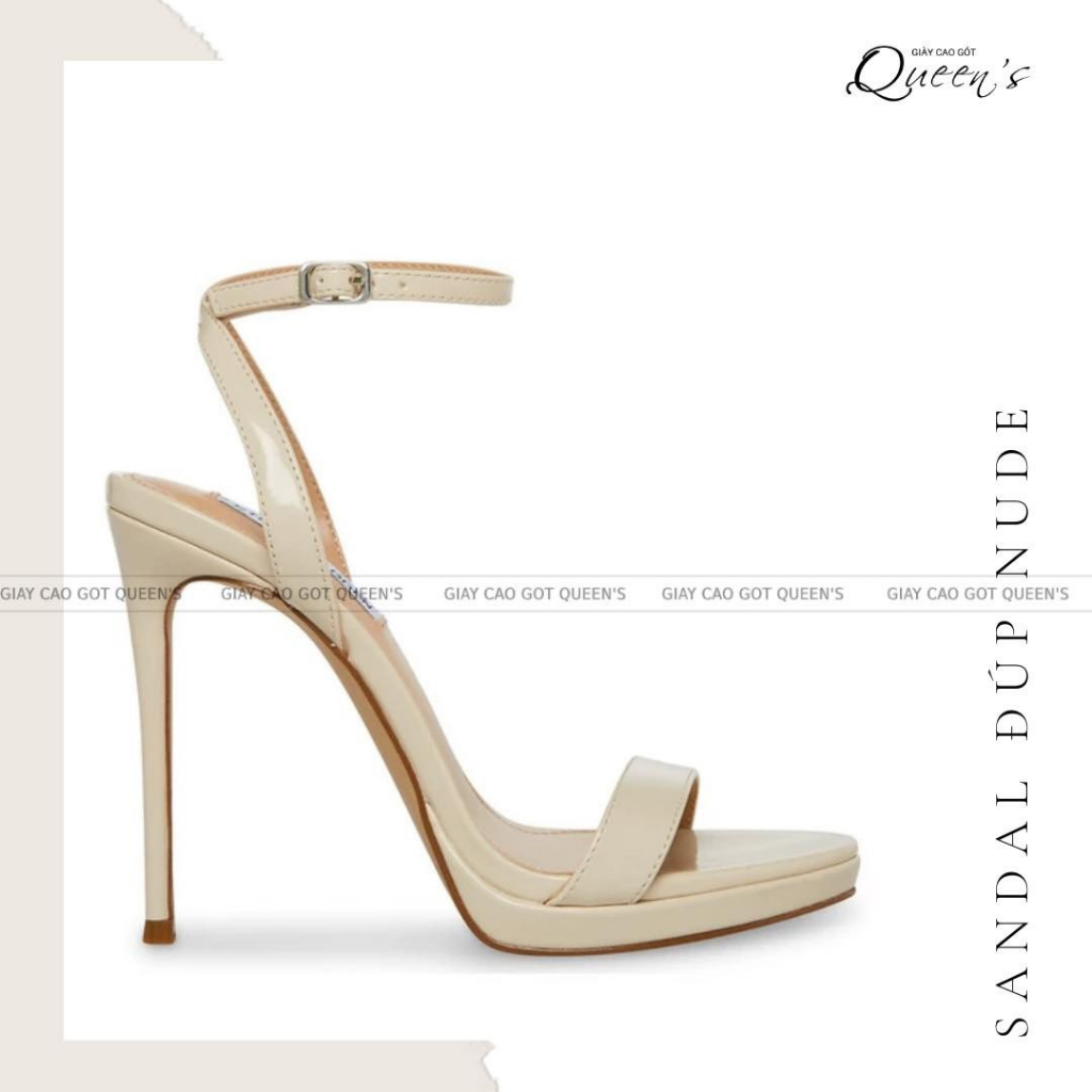 Giày sandal đúp màu nude da lì cao cấp - cao 8-10-11cm