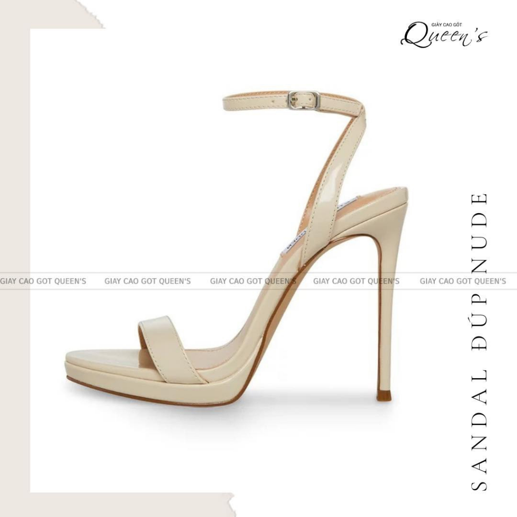 Giày sandal đúp màu nude da lì cao cấp - cao 8-10-11cm